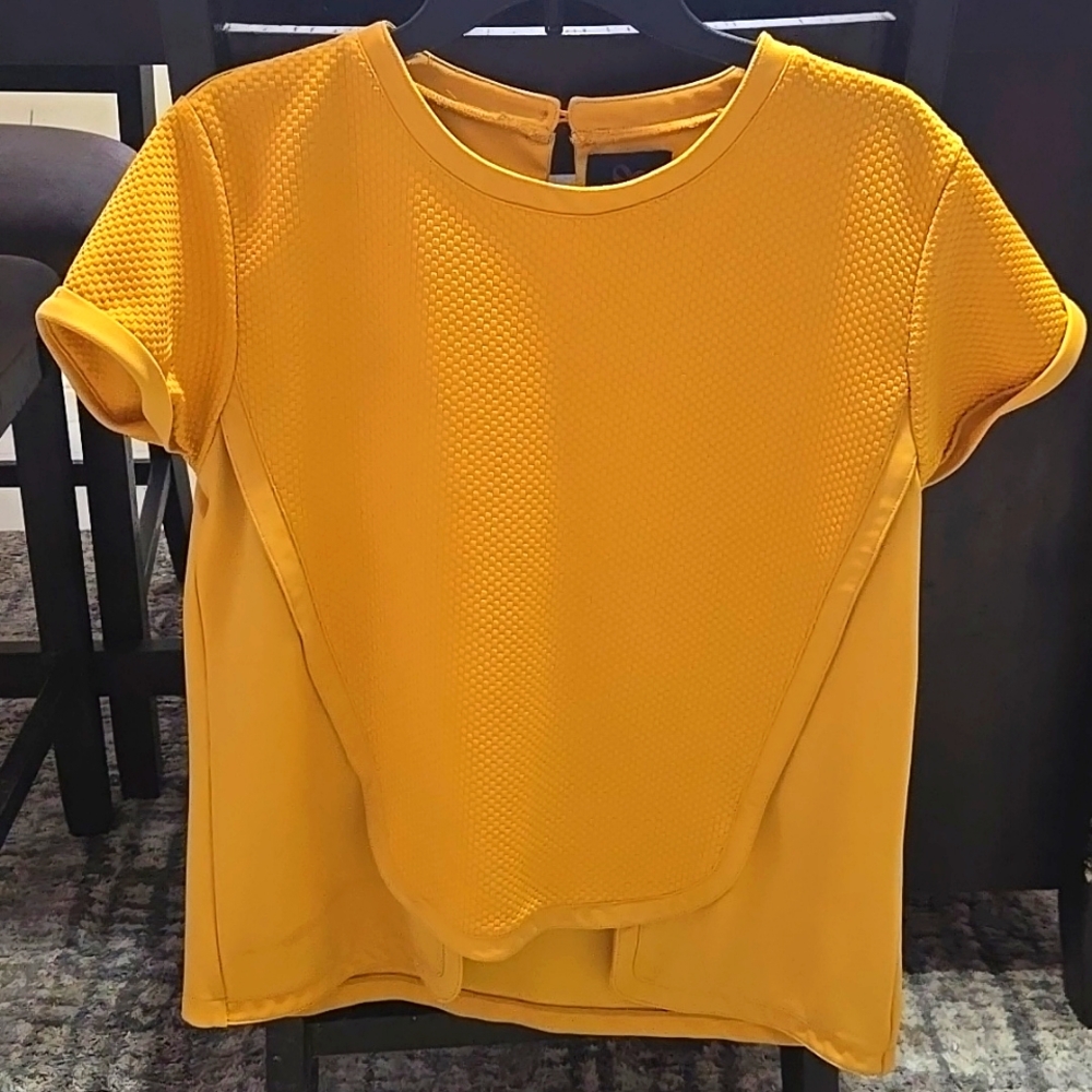 Plains and Prints Gold Yellow Blouse Size  10